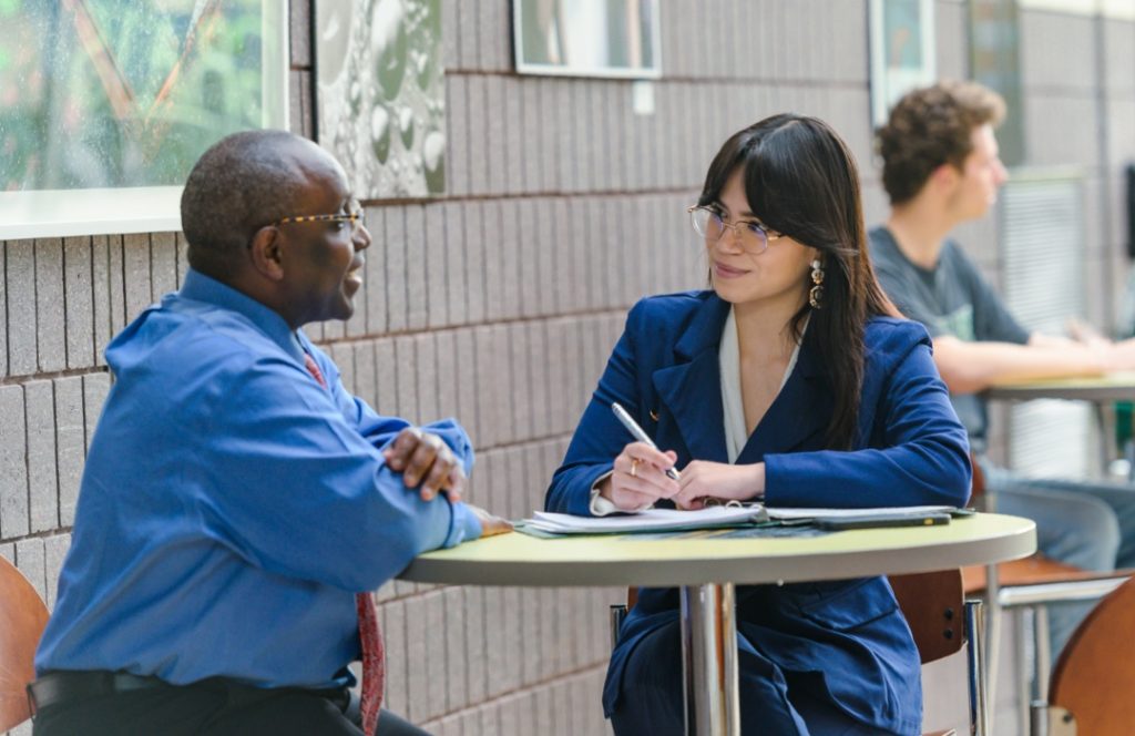 Students at table